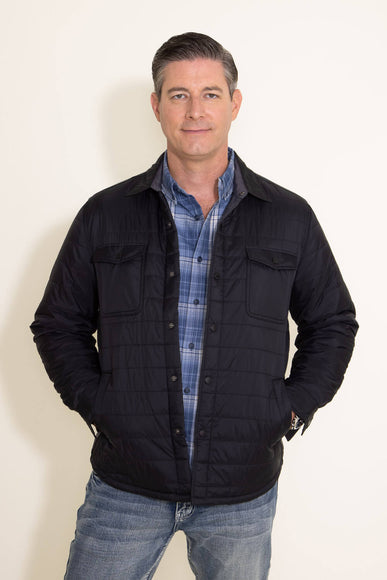 Weatherproof Vintage Quilted Barn Jacket for Men in Black