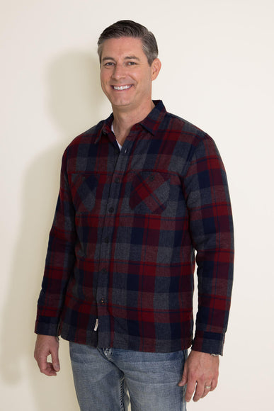Weatherproof Vintage Sherpa Lined Shirt Jacket for Men in Red