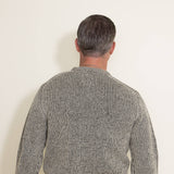 Weatherproof Vintage Half Cardigan Stitch Sweater for Men in White/Black 