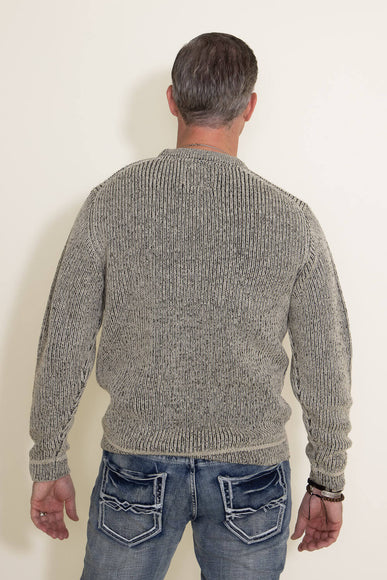 Weatherproof Vintage Half Cardigan Stitch Sweater for Men in White/Black 
