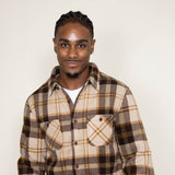 Weatherproof Vintage Sherpa Lined Fleece Shirt Jacket for Men in Brown