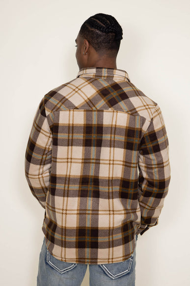 Weatherproof Vintage Sherpa Lined Fleece Shirt Jacket for Men in Brown