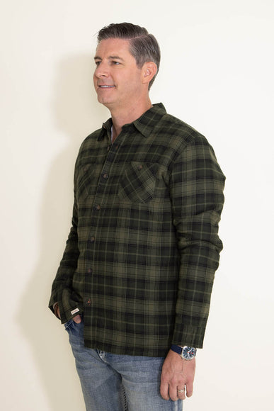 Weatherproof Vintage Sherpa Lined Shirt Jacket for Men in Green