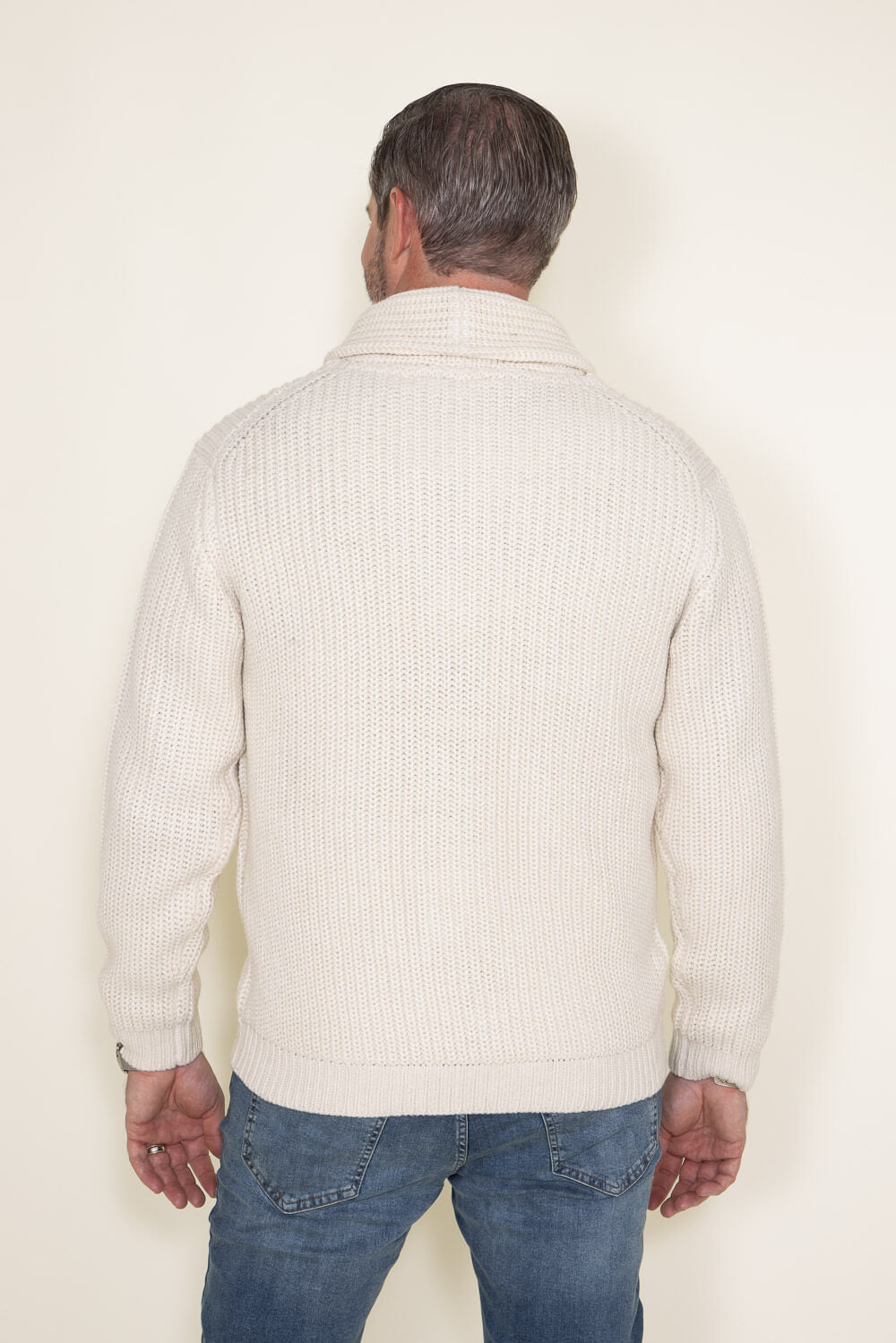 Weatherproof Vintage Chunky Toggle Cardigan for Men in Off White