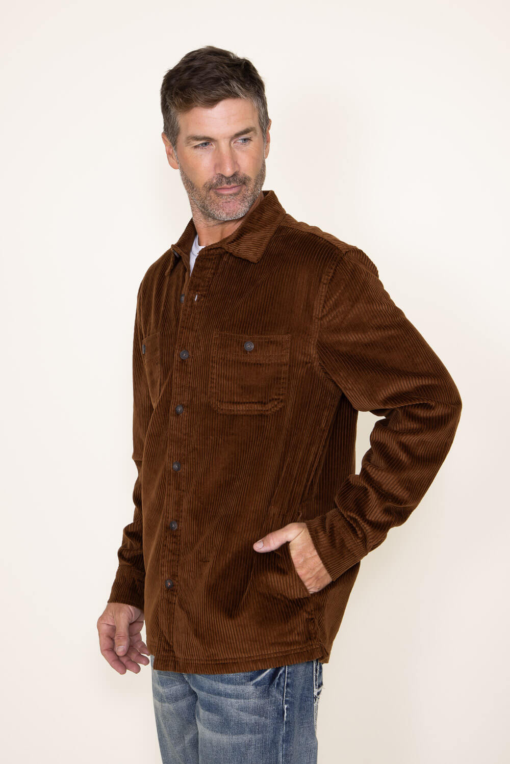 Weatherproof Vintage Corduroy Shirt Jacket for Men in Brown | F2388040 ...