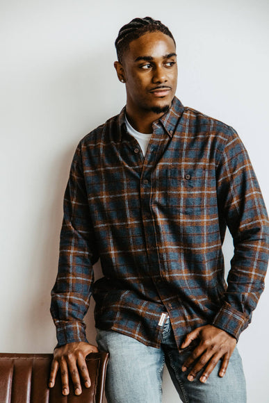 Weatherproof Vintage Flannel Shirt for Men in Carob Brown