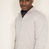 Weatherproof Vintage Sherpa Quarter Zip Sweater for Men in Stone Grey