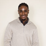 Weatherproof Vintage Sherpa Quarter Zip Sweater for Men in Stone Grey