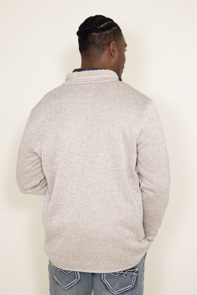 Weatherproof Vintage Sherpa Quarter Zip Sweater for Men in Stone Grey