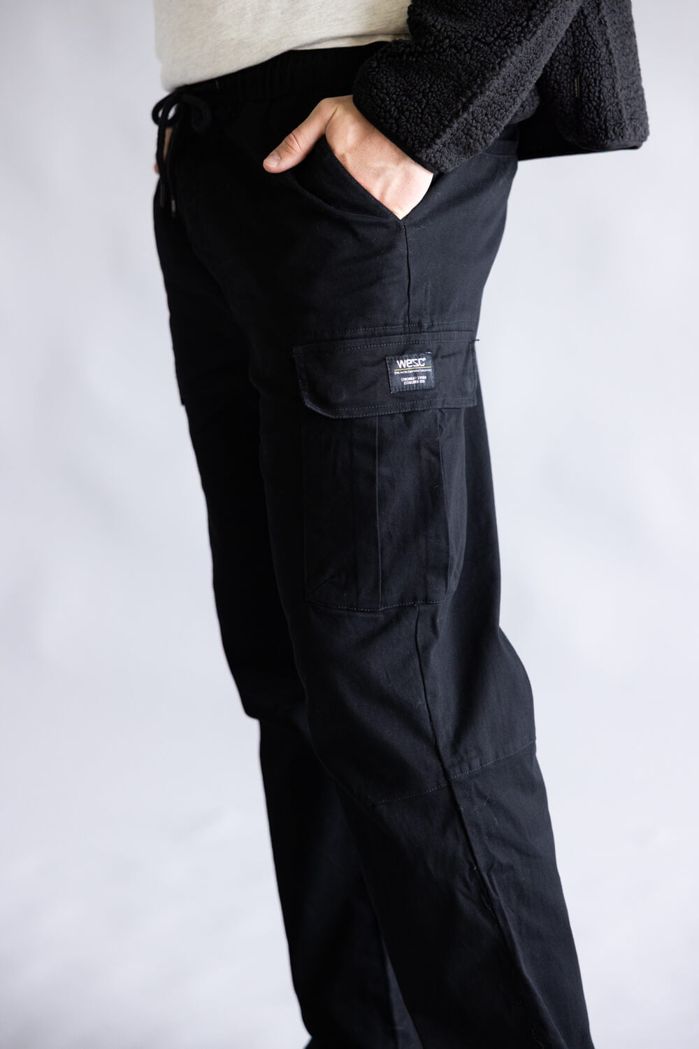 Open Bottom Cargo Pants for Men in Black | P415284-BLACK – Glik's