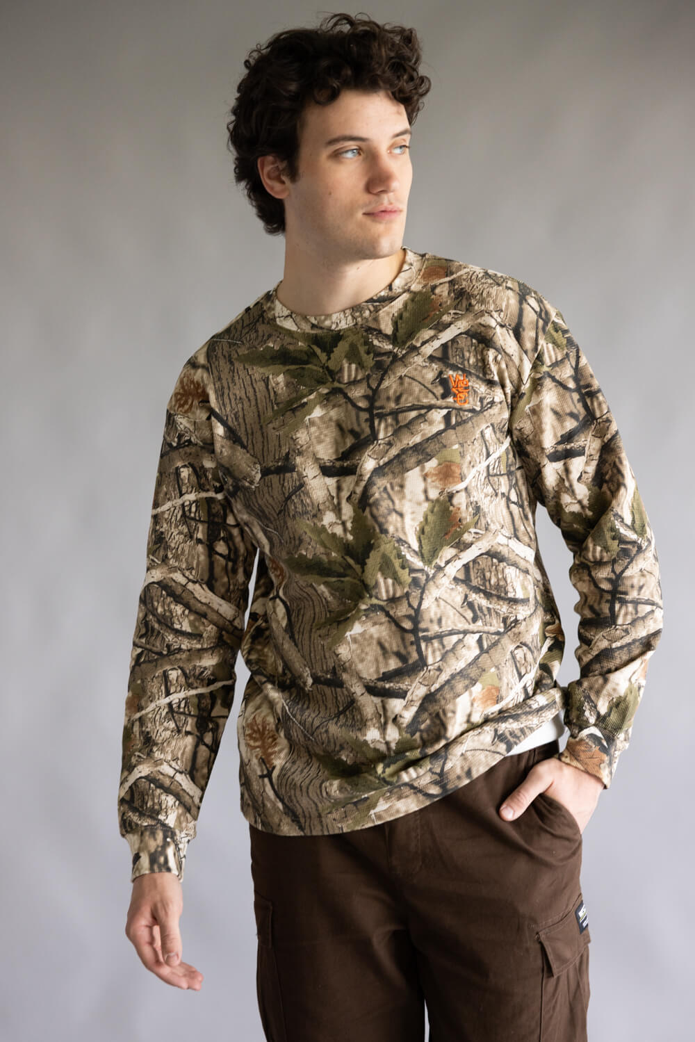 Thermal Forest Camo Long Sleeve Shirt for Men in Camo