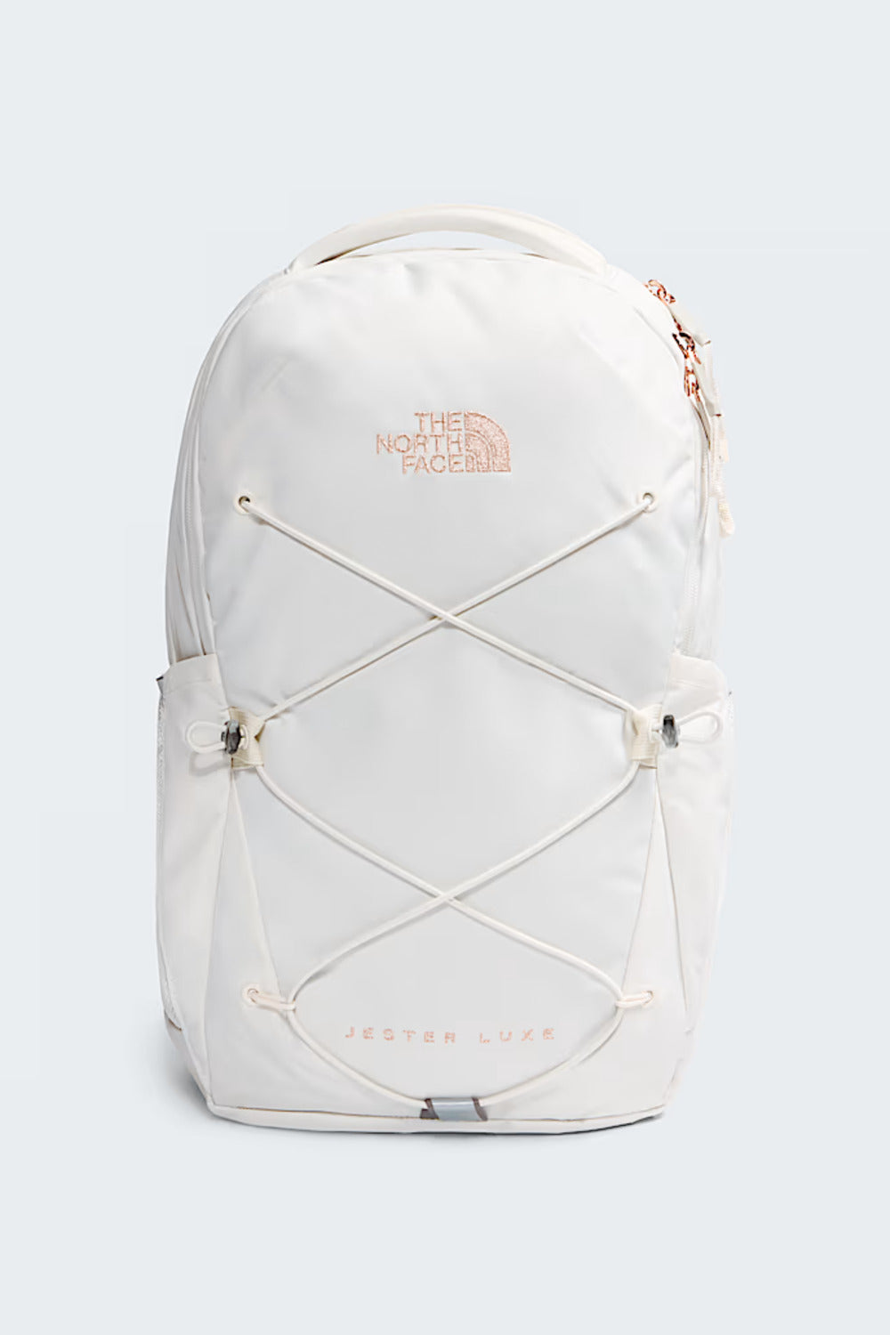 The North Face Women's Jester Luxe Backpack, White Dune/Burnt Coral Metallic