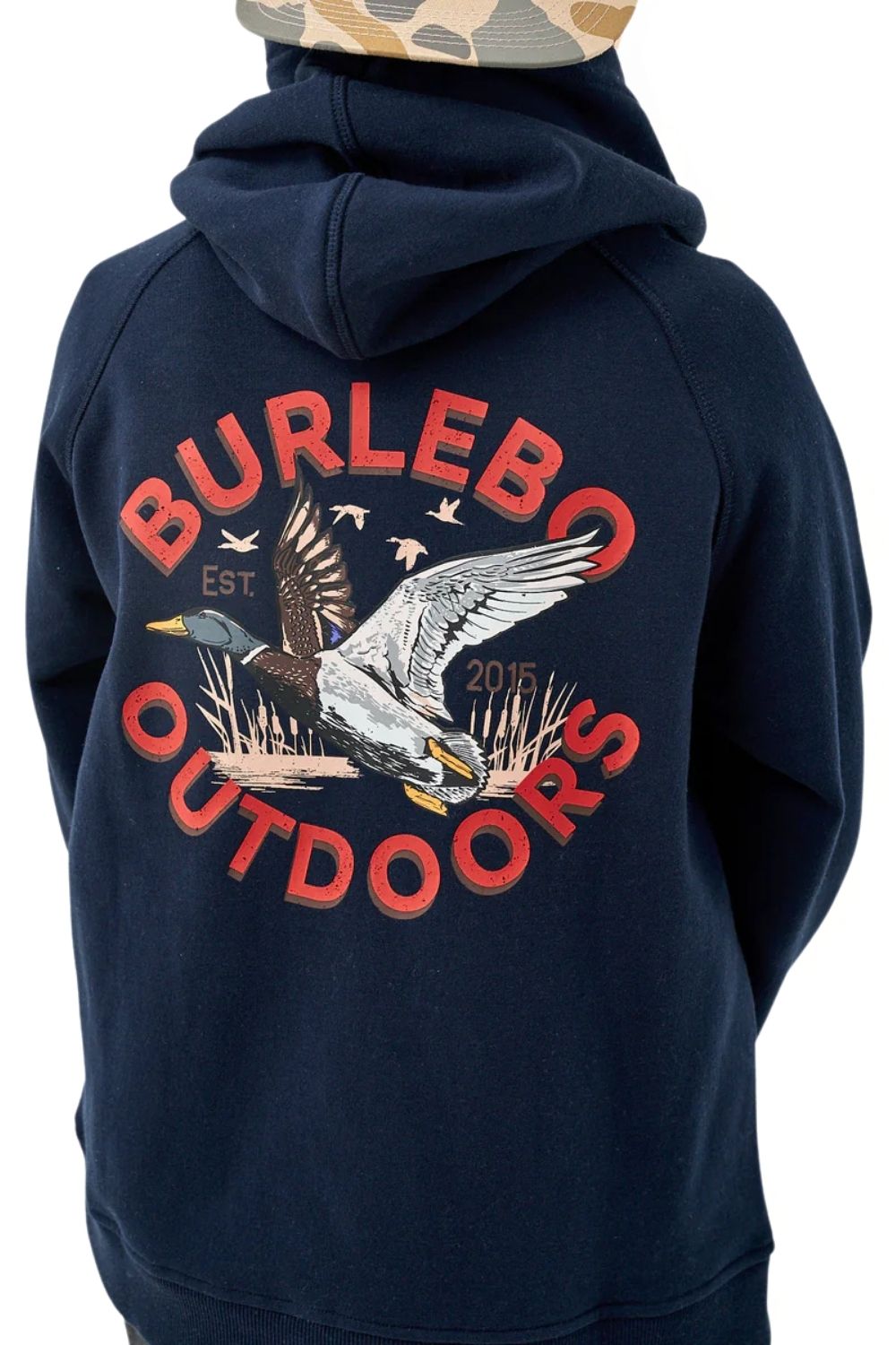 Burlebo Youth Old School Duck Hunt Hoodie for Boys in Navy | Y-FH-OSDK-NVY-NAVY