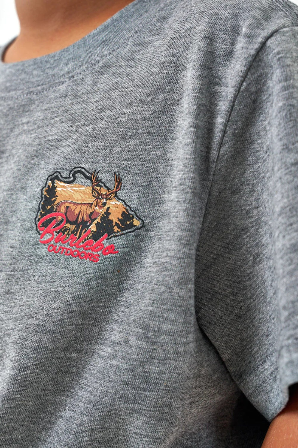 Burlebo Youth Buck Tee T-Shirt for Boys in Gray | Y-SST-HCBK-DHG-DKGREY