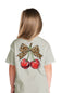 Simply Southern Youth Cherries with Leopard Bow Mineral Wash T-Shirt for Girls in Birch Tan
