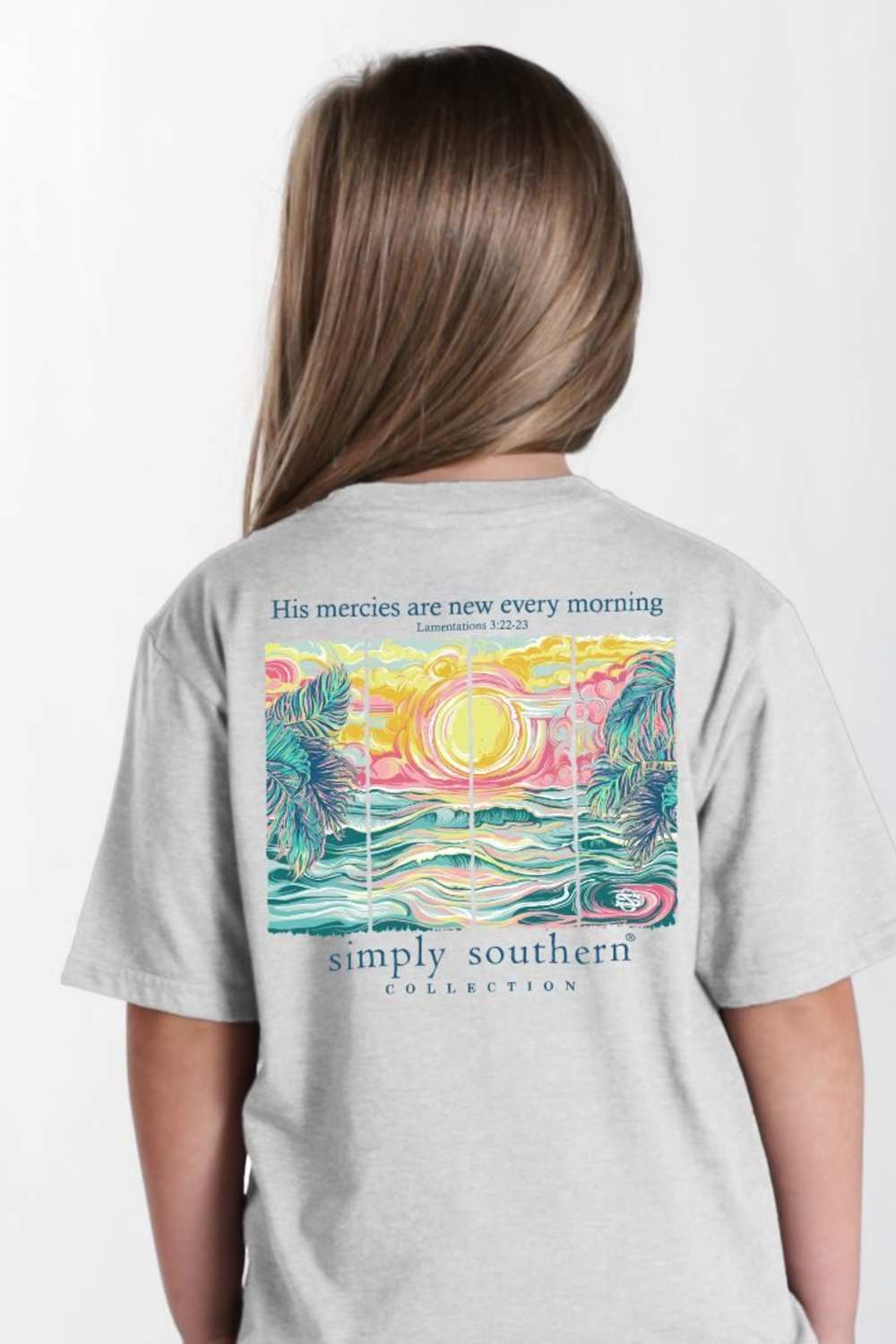 Simply Southern Youth His Mercies T-Shirt for Girls in Lunar