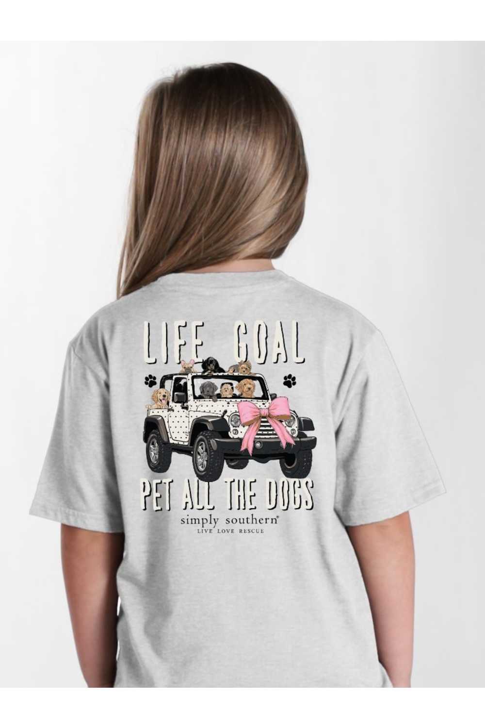 Simply Southern Youth All the Dogs T-Shirt for Girls in Lunar