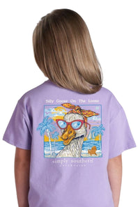 Simply Southern Youth Silly Goose on the Loose T-Shirt for Girls in Grape