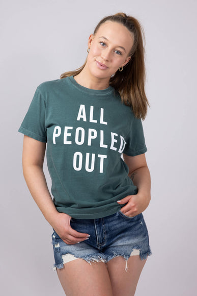 All Peopled Out T-Shirt for Women in Green