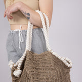 Jute Bag with Rope Handle in Natural