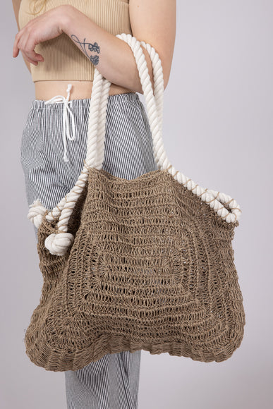 Jute Bag with Rope Handle in Natural