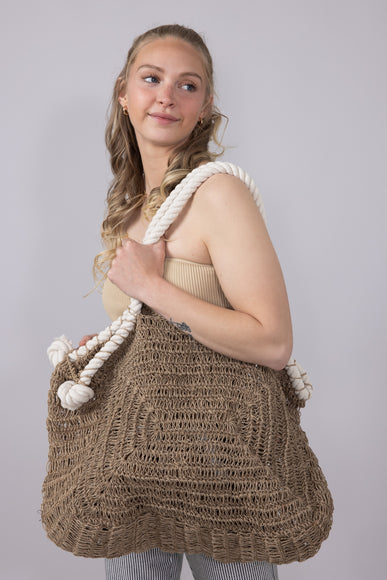 Jute Bag with Rope Handle in Natural