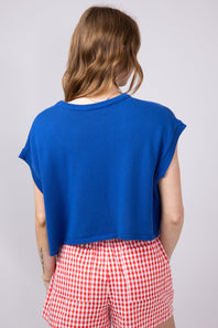 American Flag Sweater for Women in Blue