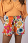 Paperbag Floral Tie Waist Ruffle Shorts for Women in Multi