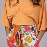 Paperbag Floral Tie Waist Ruffle Shorts for Women in Multi