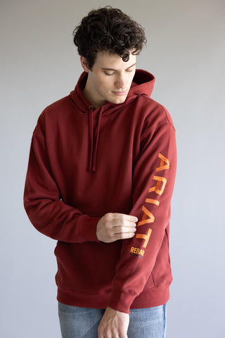 Ariat Rebar Graphic Hoodie for Men in Russet Brown