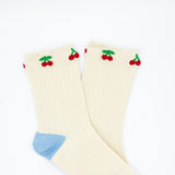 Cherries Socks for Women in Blue