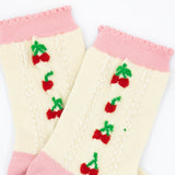 Cherries Socks for Women in Pink