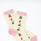 Cherries Socks for Women in Pink