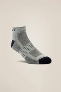 Ariat High Performance Quarter Crew Tek Work Socks 3 Pair Pack in Grey