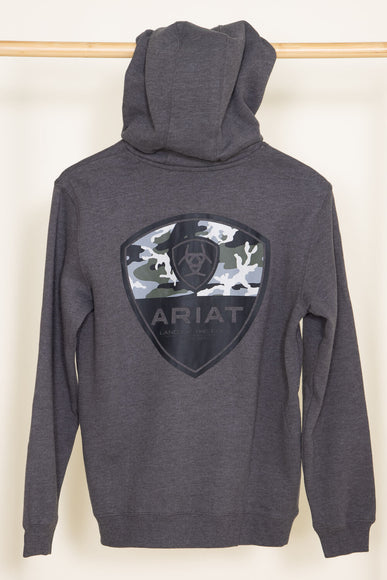 Ariat Youth Camo Corps Hoodie for Boys in Grey Heather