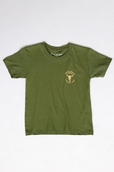 Ariat Youth Bison Skull T-Shirt for Boys in Green