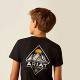 Ariat Youth Diamond Mountain T-Shirt for Boys in Black