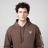 Ariat Logo Hoodie for Men in Chestnut 