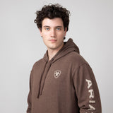 Ariat Logo Hoodie for Men in Chestnut 