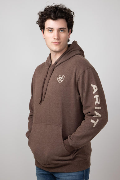Ariat Logo Hoodie for Men in Chestnut 
