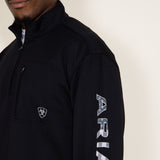 Ariat Team Logo 1/4 Zip Sweatshirt for Men in Black