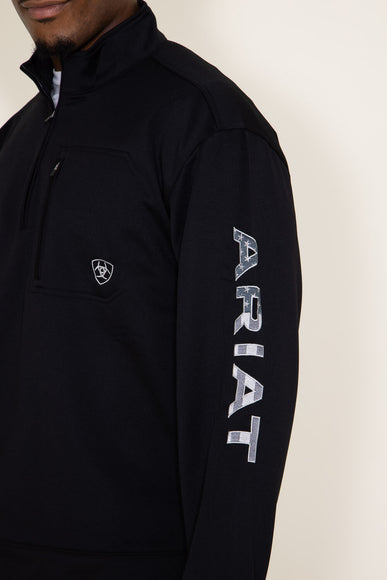 Ariat Team Logo 1/4 Zip Sweatshirt for Men in Black