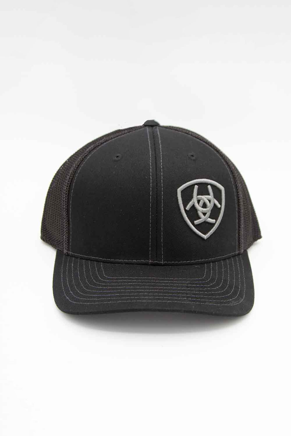 Ariat Offset Trucker Hat in Black 