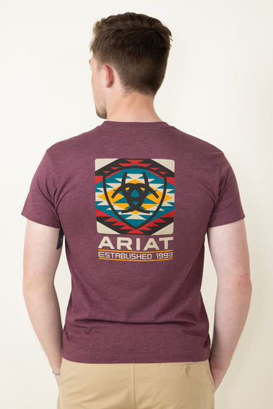 Ariat Serape Fill T-Shirt for Men in Burgundy