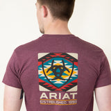 Ariat Serape Fill T-Shirt for Men in Burgundy