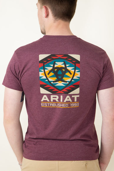 Ariat Serape Fill T-Shirt for Men in Burgundy