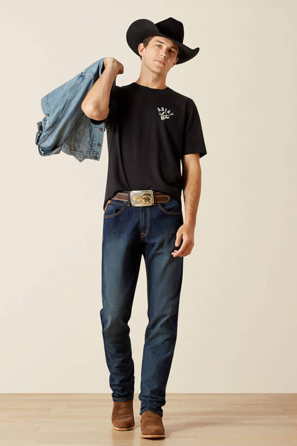 Ariat Stitched Skull T-Shirt for Men in Black