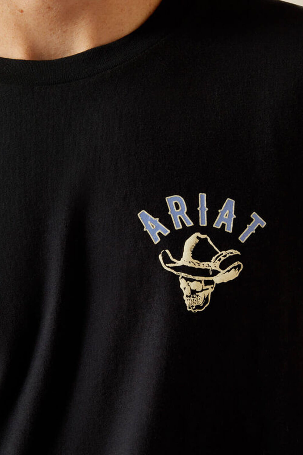 Ariat Stitched Skull T-Shirt for Men in Black