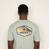Ariat Retro Hex Stripe T-Shirt for Men in Green