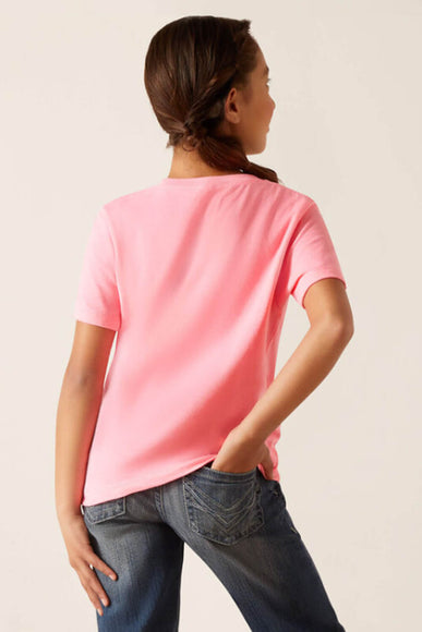 Ariat Youth Rainbow Script T-Shirt for Girls in Pink